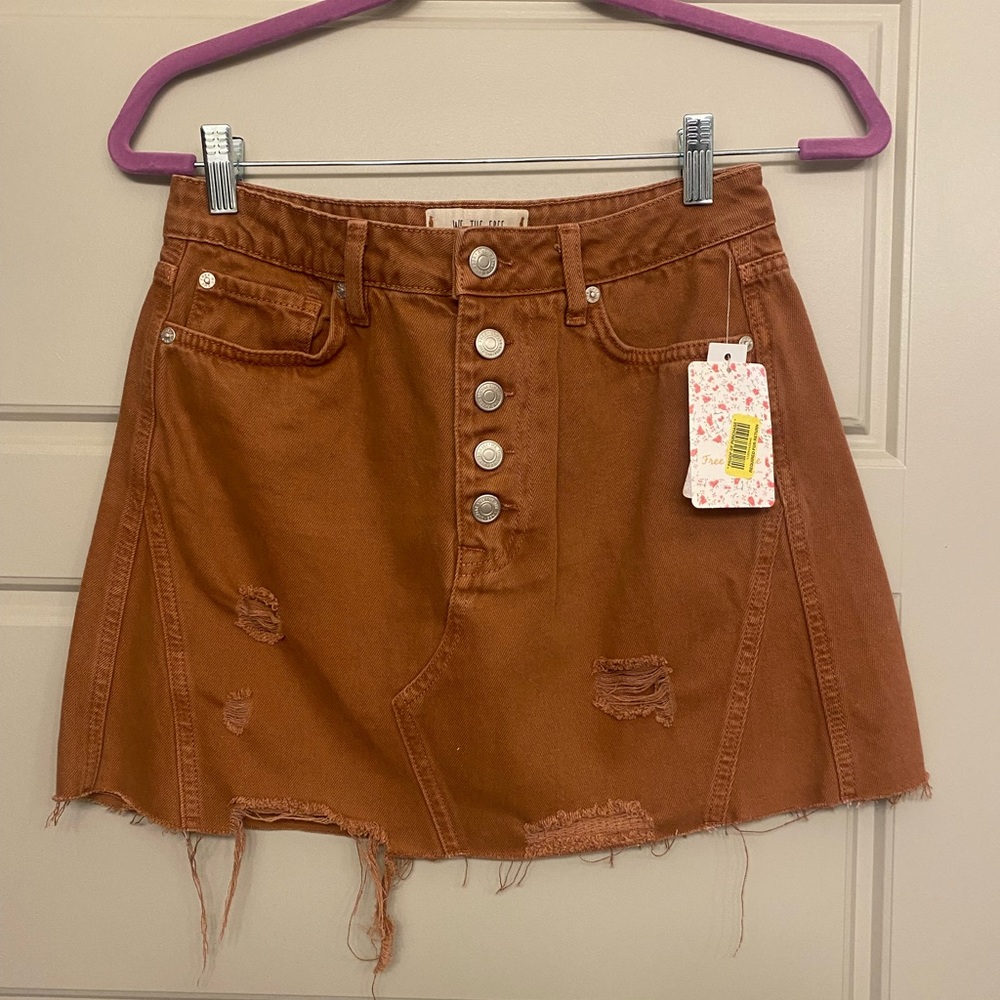 Free People Bronze Denim Skirt size 28